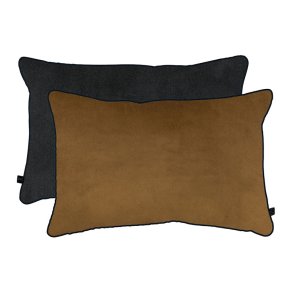Mette Ditmer - Block Pude - 40x60 cm - Dark Grey/Tobacco 