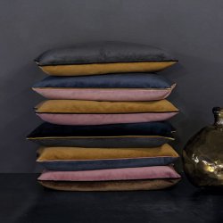 Mette Ditmer - Block Pude - 40x60 cm - Dark Grey/Tobacco 