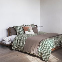 Mette Ditmer Sengetj MINI Pine Green/Tan 140x220 cm