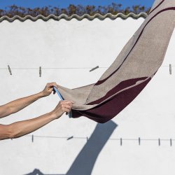 Mette Ditmer Nova Arte Badeh�ndkl�de Wine/Sand 70x133 cm