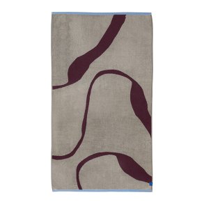 Mette Ditmer Nova Arte Badeh�ndkl�de Wine/Sand 70x133 cm