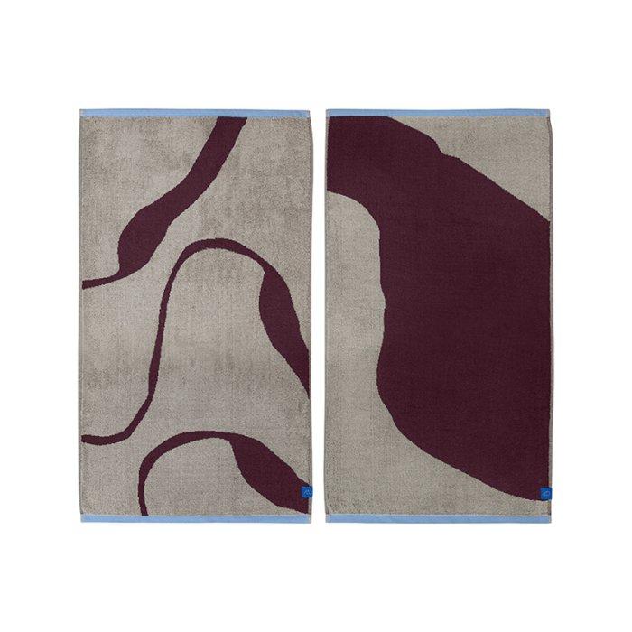 Mette Ditmer Nova Arte H�ndkl�de 2 pak Wine/Sand 50x90 cm