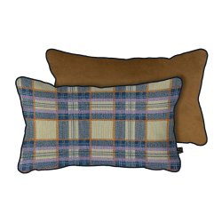 Mette Ditmer ATELIER Pude - 30x50 cm - Blue Check/Tobacco