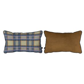 Mette Ditmer ATELIER Pude - 30x50 cm - Blue Check/Tobacco