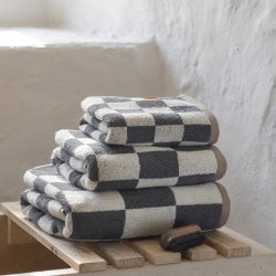 Mette Ditmer RETRO Badehndklde Dark Grey 70x133 cm