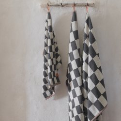 Mette Ditmer RETRO Badehndklde Dark Grey 70x133 cm