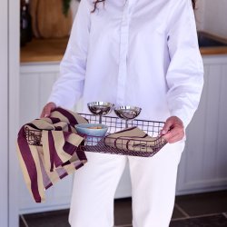 Mette Ditmer STRIPES Viskestykker 2 stk Wine