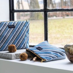 Mette Ditmer VENUS Kosmetikpung - Diagonal Blue/Light Blue