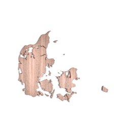 Minifabrikken Danmarkskort - Lys Eg - S