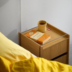 Moebe Bedside Storage Sengebord Eg/Rustfrit St�l