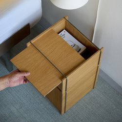 Moebe Bedside Storage Sengebord Eg/Rustfrit St�l