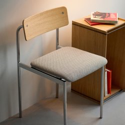 Moebe Offset Chair Lakeret Eg m. Polstret S�de/Kromfinish