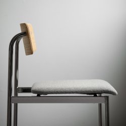 Moebe Offset Chair Olieret Eg m. Polstret S�de/Kromfinish