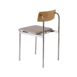 Moebe Offset Chair Lakeret Eg m. Polstret S�de/Kromfinish