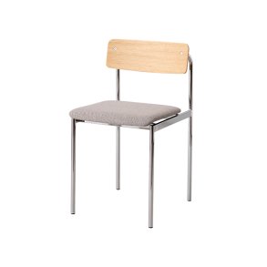 Moebe Offset Chair Lakeret Eg m. Polstret S�de/Kromfinish