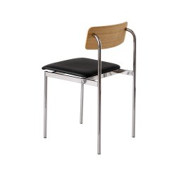 Moebe Offset Chair Lakeret Eg m. Sort L�der/Kromfinish