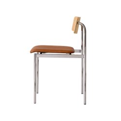 Moebe Offset Chair Olieret Eg m. Cognac L�der/Kromfinish