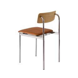 Moebe Offset Chair Olieret Eg m. Cognac L�der/Kromfinish