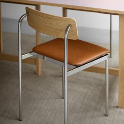 Moebe Offset Chair Olieret Eg m. Cognac L�der/Kromfinish