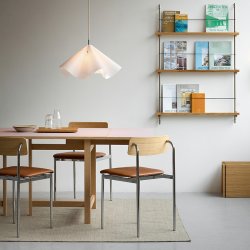 Moebe Offset Chair Lakeret Eg m. Cognac L�der/Kromfinish