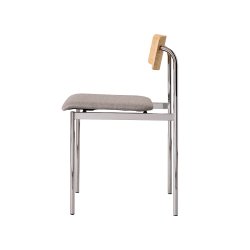 Moebe Offset Chair Olieret Eg m. Polstret S�de/Kromfinish