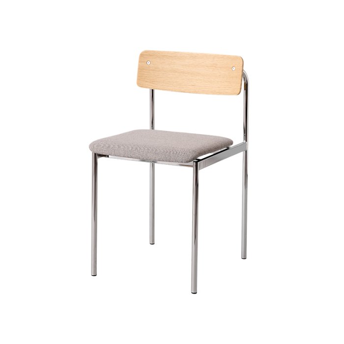 Moebe Offset Chair Olieret Eg m. Polstret S�de/Kromfinish