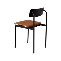 Moebe Offset Chair Sort m. Cognac L�der/Sort
