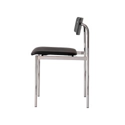 Moebe Offset Chair Sort m. Sort L�der/Kromfinish