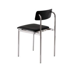Moebe Offset Chair Sort m. Sort L�der/Kromfinish