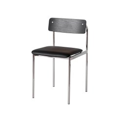 Moebe Offset Chair Sort m. Sort L�der/Kromfinish