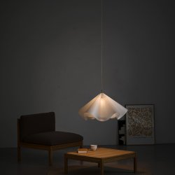 Moebe Sinuate Pendel Hvid/Messing Large