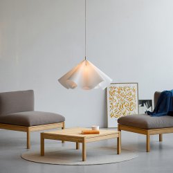 Moebe Sinuate Pendel Hvid/Messing Large