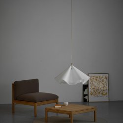 Moebe Sinuate Pendel Hvid/Messing Large