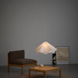 Moebe Sinuate Pendel Hvid/Messing Large