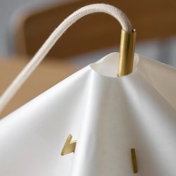 Moebe Sinuate Pendel Hvid/Messing Large