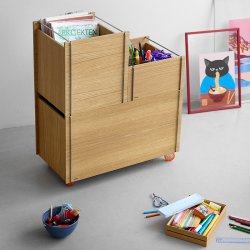 Moebe Storage Box m/ Hjul Eg/Rustfrit St�l