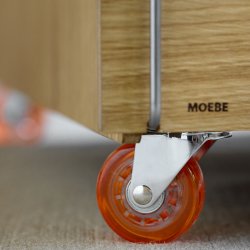 Moebe Storage Box m/ Hjul Eg/Rustfrit St�l