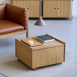 Moebe Storage Chest m/ Hjul Eg/Rustfrit St�l