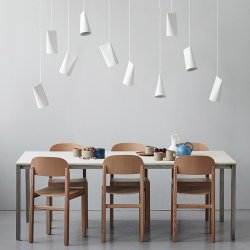 Moebe Keramik Pendel - Bred - Hvid