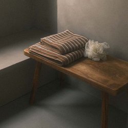 Moud Home LINO Stribet H�ndkl�de Clay Brown 70x140 cm