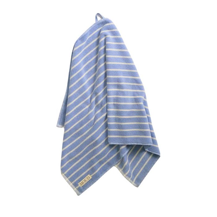 Moud Home LINO Stribet H�ndkl�de Ocean Blue 50x100 cm