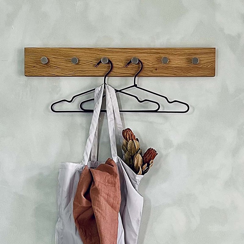 Moud Home OAK Knagerække Eg m/ Stål Knager 70 cm