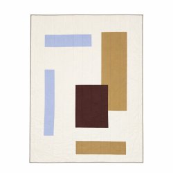 Moud Home PATCH Quiltet T�ppe 130�170 cm Bl�/beige/brun