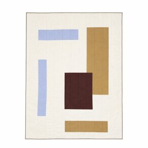 Moud Home PATCH Quiltet T�ppe 130�170 cm Bl�/beige/brun
