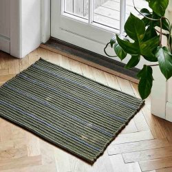 Moud Home Stripe Mtte - Oliven/Bl