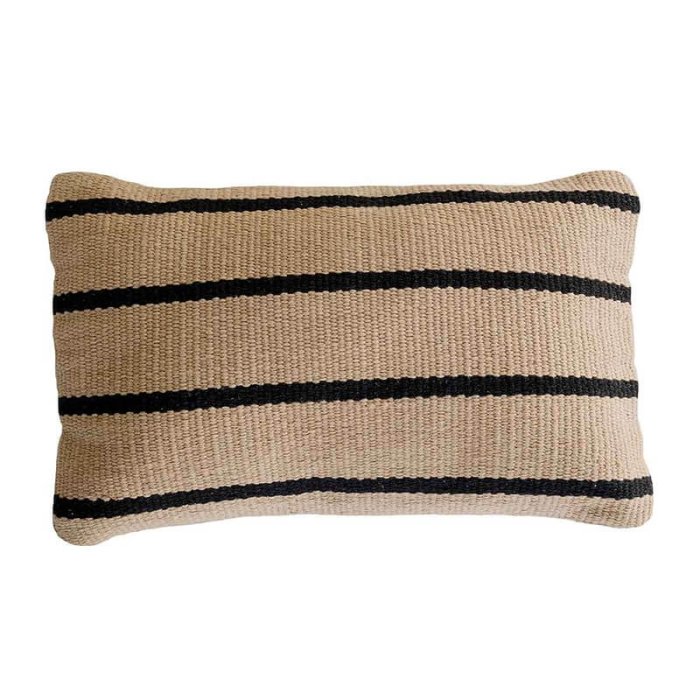 Moud Home Stripe Pudebetrk Beige/Sort - 40x60 cm