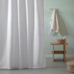 Moud Home Waffle Badeforhng 180 x 200 - Hvid