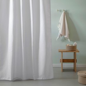 Moud Home Waffle Badeforh�ng 180 x 200 - Hvid