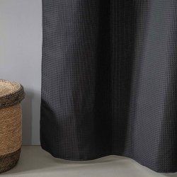 Moud Home Waffle Badeforhng 180 x 220 cm - Sort