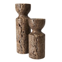 Muubs Minerva Fyrfadsstage 2 stk. Titanium Travertin